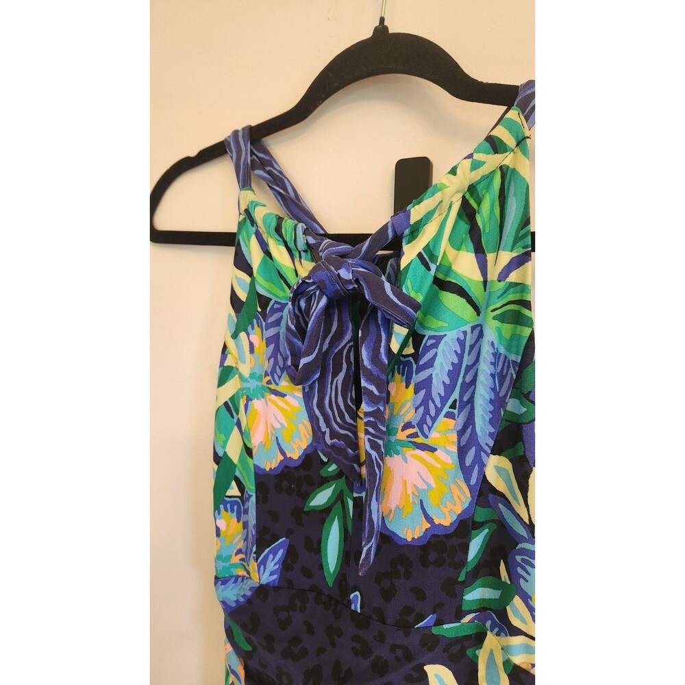 Lilly Pulitzer Orla Maxi Dress Navy & Blue Tropical Floral Halter XXS Resort NWT - Picture 11 of 13